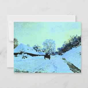 Monet - Cart on the Snow Postcard