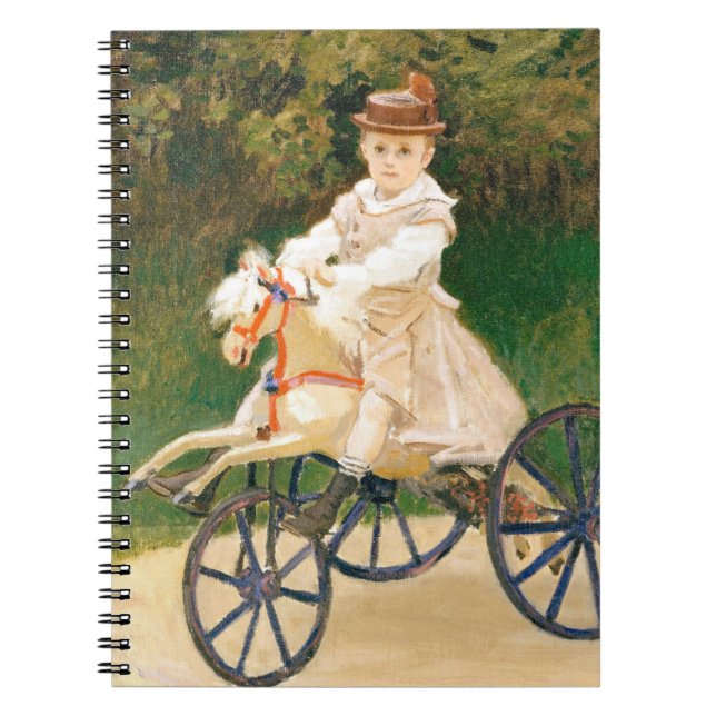 Monet Child on Horse Tricycle Spiral Notebook (Front)
