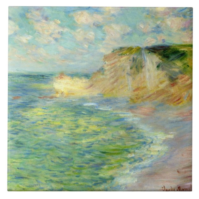 Monet - Cliffs at Amont Tile (Front)