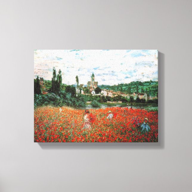 Monet Field of Red Poppies Canvas Print (Front)