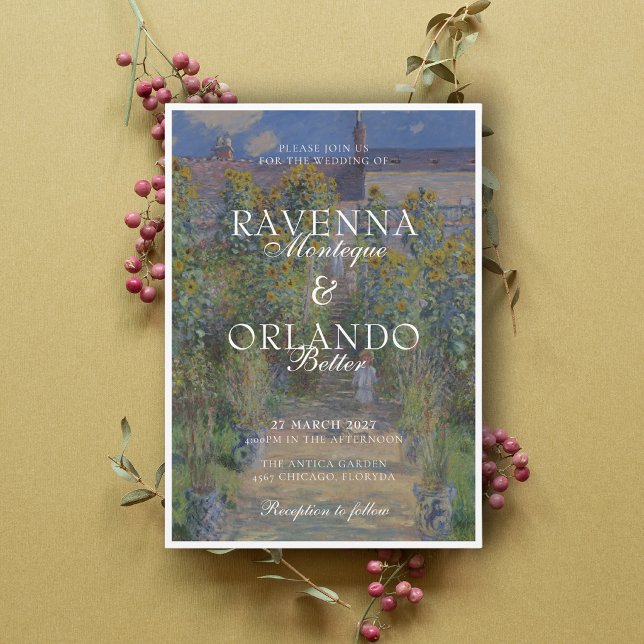 Monet Fine Art Painterly Romantic Wedding Invitation (Creator Uploaded)