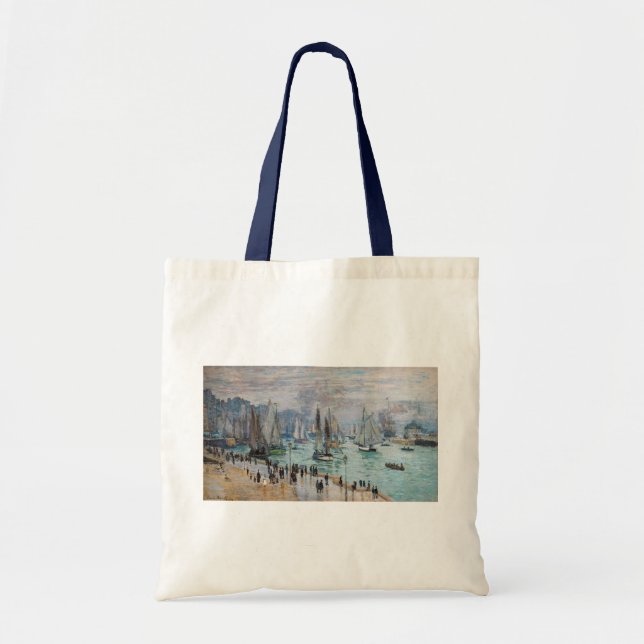 Monet - Fishing Boats Leaving the Harbour, Le Havr Tote Bag (Front)