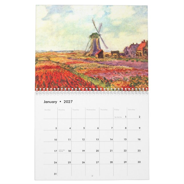 Monet Flower and Gardens 2015 Calendar (Jan 2027)