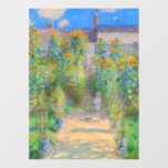 Monet Flower Garden<br><div class="desc">Window Cling featuring Claude Monet’s oil painting The Artist's Garden at Vétheuil (1880). Sunflowers and other beautiful blue and red flowers line a garden path where children are taking a pleasant stroll. A great gift for fans of impressionism and French art.</div>