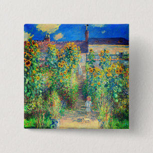Monet Flower Garden 15 Cm Square Badge