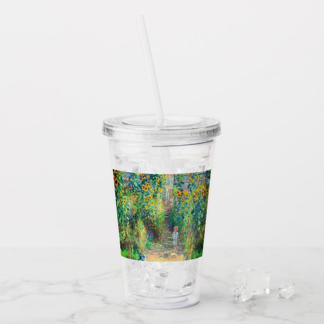 Monet Flower Garden Acrylic Tumbler (Front Ice)