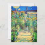 Monet Flower Garden Card<br><div class="desc">Card featuring Claude Monet’s oil painting The Artist's Garden at Vétheuil (1880). Sunflowers and other beautiful blue and red flowers line a garden path where children are taking a pleasant stroll. A great gift for fans of impressionism and French art.</div>