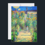Monet Flower Garden Card<br><div class="desc">Card featuring Claude Monet’s oil painting The Artist's Garden at Vétheuil (1880). Sunflowers and other beautiful blue and red flowers line a garden path where children are taking a pleasant stroll. A great gift for fans of impressionism and French art.</div>