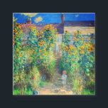 Monet Flower Garden Enclosure Card<br><div class="desc">Enclosure Cards featuring Claude Monet’s oil painting The Artist's Garden at Vétheuil (1880). Sunflowers and other beautiful blue and red flowers line a garden path where children are taking a pleasant stroll. A great gift for fans of impressionism and French art.</div>