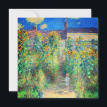 Monet Flower Garden Invitation<br><div class="desc">Card featuring Claude Monet’s oil painting The Artist's Garden at Vétheuil (1880). Sunflowers and other beautiful blue and red flowers line a garden path where children are taking a pleasant stroll. A great gift for fans of impressionism and French art.</div>