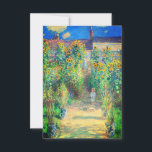 Monet Flower Garden Invitation<br><div class="desc">Card featuring Claude Monet’s oil painting The Artist's Garden at Vétheuil (1880). Sunflowers and other beautiful blue and red flowers line a garden path where children are taking a pleasant stroll. A great gift for fans of impressionism and French art.</div>