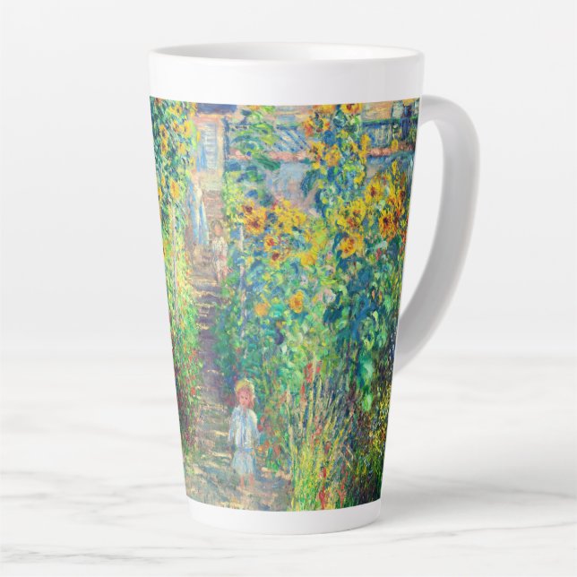 Monet Flower Garden Latte Mug (Right Angle)