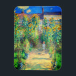 Monet Flower Garden Magnet<br><div class="desc">Magnet featuring Claude Monet’s oil painting The Artist's Garden at Vétheuil (1880). Sunflowers and other beautiful blue and red flowers line a garden path where children are taking a pleasant stroll. A great gift for fans of impressionism and French art.</div>
