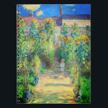 Monet Flower Garden Notebook<br><div class="desc">Notebook featuring Claude Monet’s oil painting The Artist's Garden at Vétheuil (1880). Sunflowers and other beautiful blue and red flowers line a garden path where children are taking a pleasant stroll. A great gift for fans of impressionism and French art.</div>