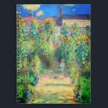 Monet Flower Garden Notebook<br><div class="desc">Notebook featuring Claude Monet’s oil painting The Artist's Garden at Vétheuil (1880). Sunflowers and other beautiful blue and red flowers line a garden path where children are taking a pleasant stroll. A great gift for fans of impressionism and French art.</div>