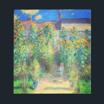 Monet Flower Garden Notepad<br><div class="desc">Notepad featuring Claude Monet’s oil painting The Artist's Garden at Vétheuil (1880). Sunflowers and other beautiful blue and red flowers line a garden path where children are taking a pleasant stroll. A great gift for fans of impressionism and French art.</div>