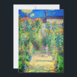 Monet Flower Garden Save The Date<br><div class="desc">Card featuring Claude Monet’s oil painting The Artist's Garden at Vétheuil (1880). Sunflowers and other beautiful blue and red flowers line a garden path where children are taking a pleasant stroll. A great gift for fans of impressionism and French art.</div>