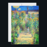 Monet Flower Garden Save The Date<br><div class="desc">Card featuring Claude Monet’s oil painting The Artist's Garden at Vétheuil (1880). Sunflowers and other beautiful blue and red flowers line a garden path where children are taking a pleasant stroll. A great gift for fans of impressionism and French art.</div>