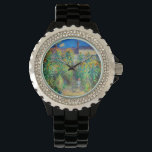 Monet Flower Garden Watch<br><div class="desc">Watch featuring Claude Monet’s oil painting The Artist's Garden at Vétheuil (1880). Sunflowers and other beautiful blue and red flowers line a garden path where children are taking a pleasant stroll. A great gift for fans of impressionism and French art.</div>