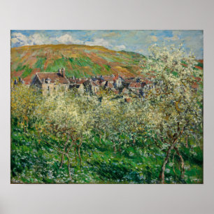 Monet - Flowering Plum Trees Poster