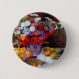 Monet Flowers and Fruit 6 Cm Round Badge