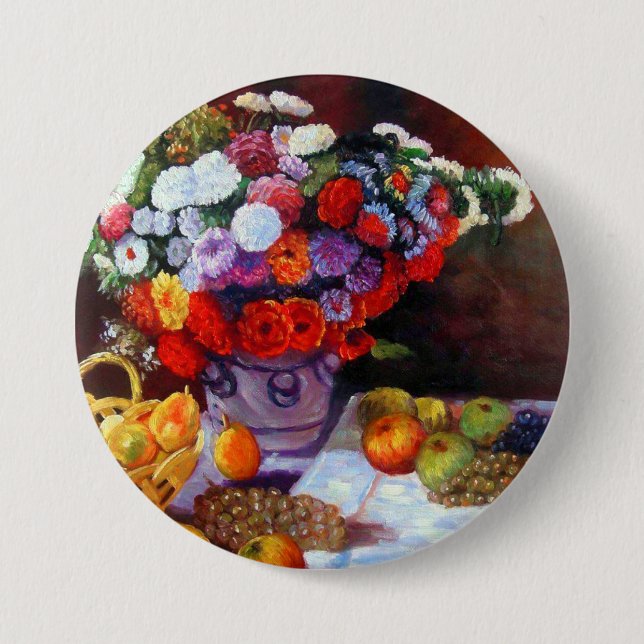 Monet Flowers and Fruit 7.5 Cm Round Badge (Front)