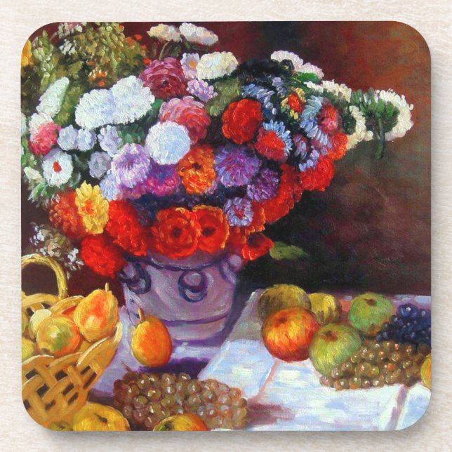 Monet Flowers and Fruit Coaster (Front)