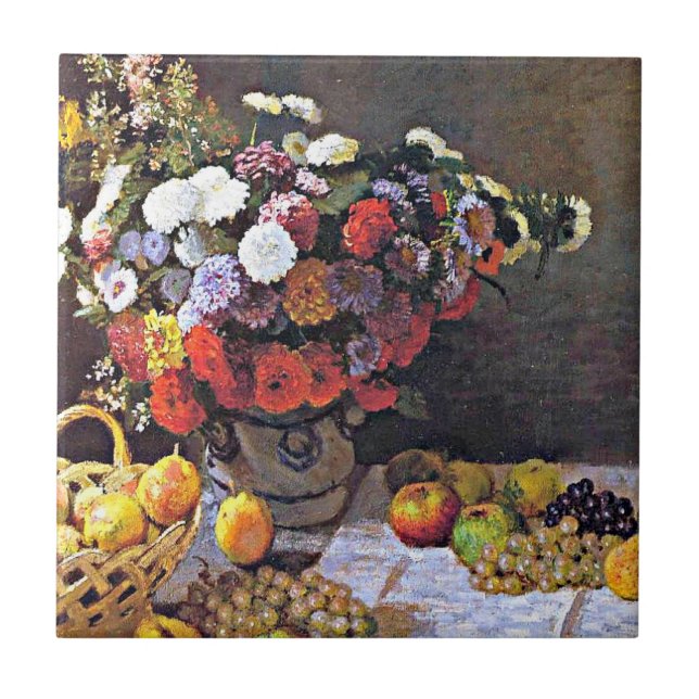Monet - Flowers and Fruit Tile (Front)