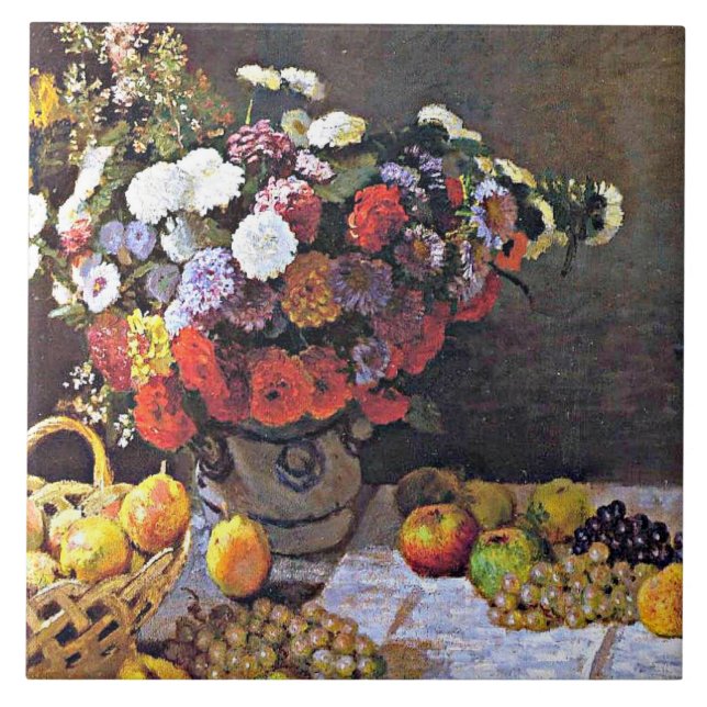 Monet - Flowers and Fruit Tile (Front)
