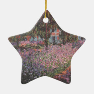 Monet flowers Artist Garden Giverny vines art Ceramic Tree Decoration