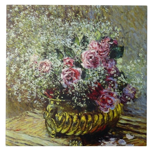 Monet - Flowers in a Pot Tile (Front)