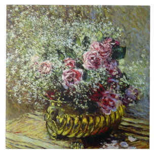 Monet - Flowers in a Pot, Tile