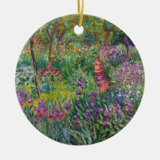 monet flowers vintage the-iris-garden-at-giverny ceramic tree decoration