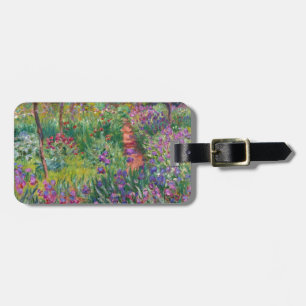 monet flowers vintage the-iris-garden-at-giverny luggage tag