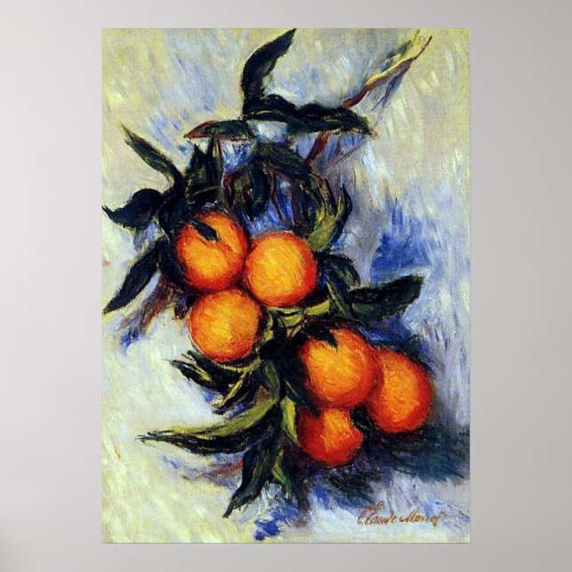 Monet France Branch of Orange Bearing Fruit Famous Poster (Front)