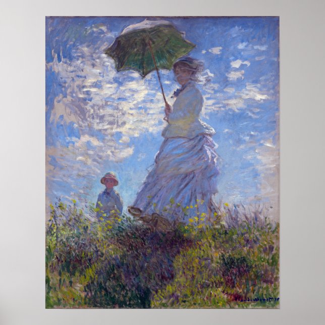 Monet France Impressionist People Woman with a Par Poster (Front)