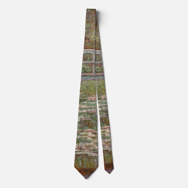 Monet French Japanese Bridge Art Tie (Front)