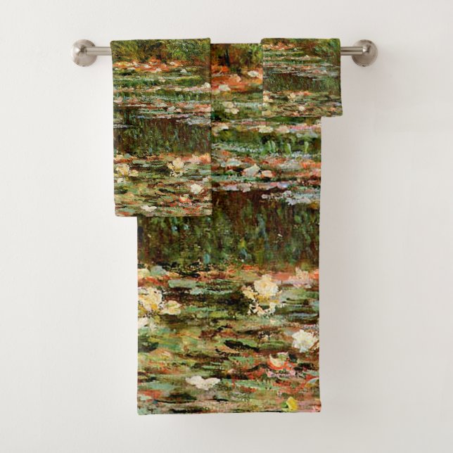 Monet French Japanese Bridge Giverney Bath Towel Set (Insitu)