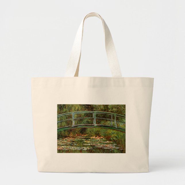 Monet French Japanese Bridge Giverney Large Tote Bag (Front)