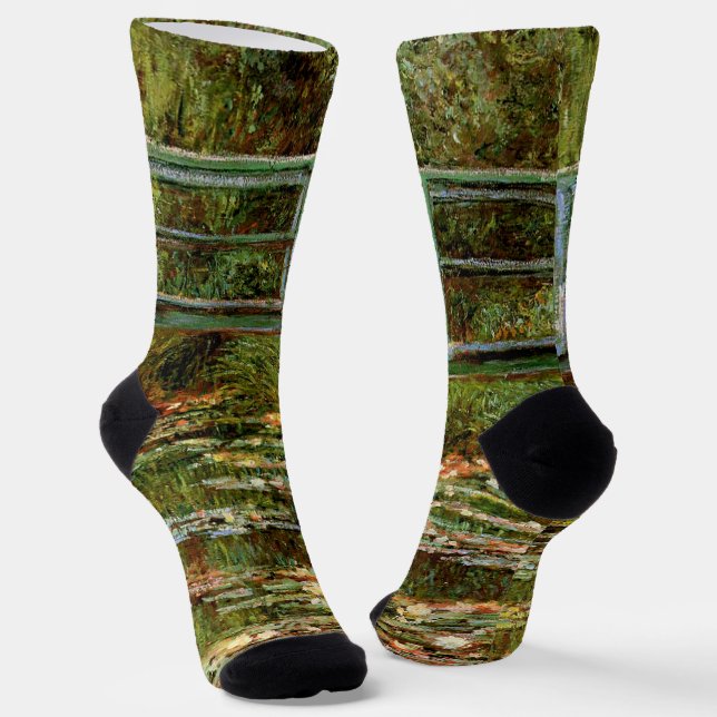 Monet French Japanese Bridge Giverney Socks (Angled)