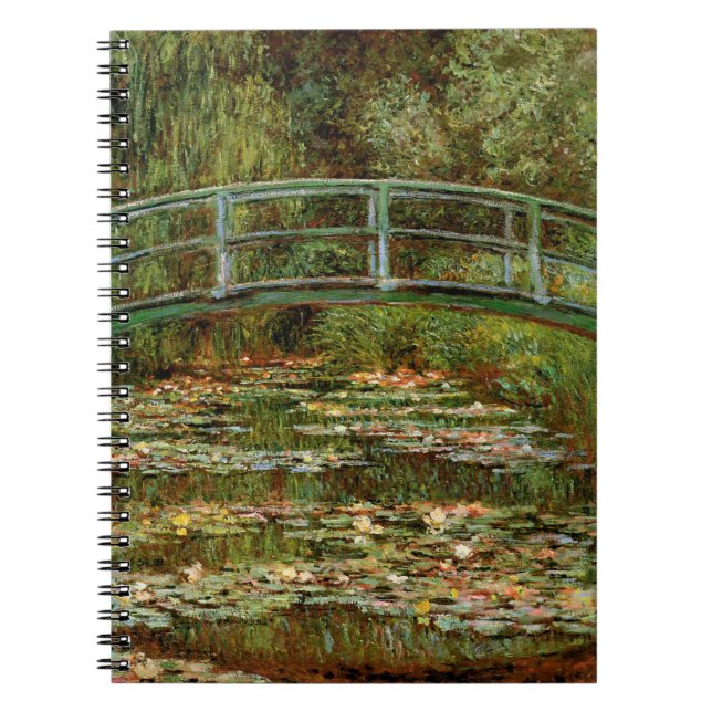 Monet French Japanese Bridge Giverney Spiral Notebook (Front)