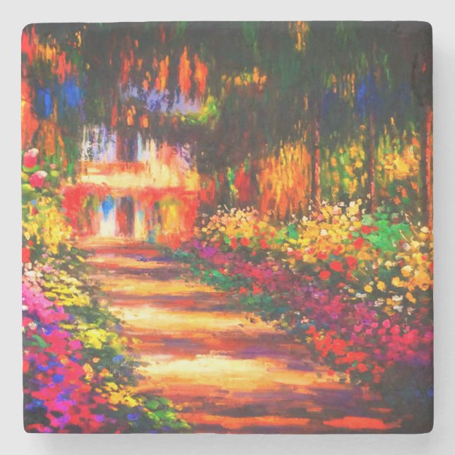 Monet Garden at Giverny Stone Coaster (Front)