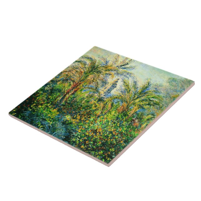 Monet:Garden in Bordighera, Impression of Morning, Tile (Side)