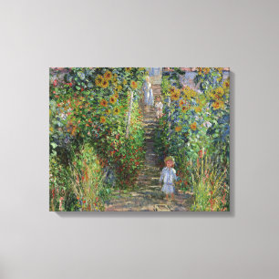 Monet Garden Vetheuil Impressionim Flower Painting Canvas Print