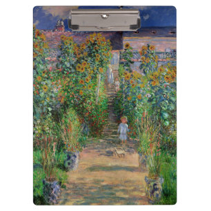 Monet Garden Vetheuil Impressionim Flower Painting Clipboard