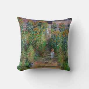 Monet Garden Vetheuil Impressionim Flower Painting Cushion