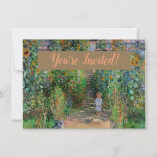 Monet Garden Vetheuil Impressionim Flower Painting Invitation