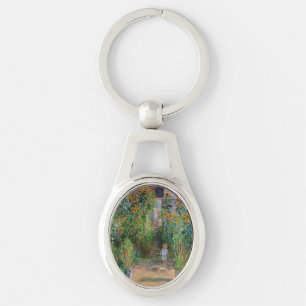 Monet Garden Vetheuil Impressionim Flower Painting Key Ring