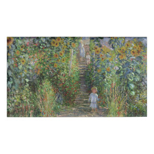 Monet Garden Vetheuil Impressionim Flower Painting Name Tag