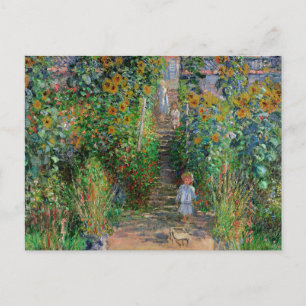 Monet Garden Vetheuil Impressionim Flower Painting Postcard